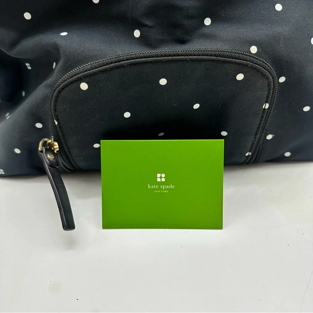 Kate Spade navy blue white‎ polka dot diaper bag baby tote